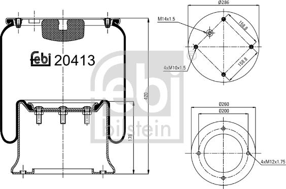 Febi Bilstein 20413 - Pneimoatsperes spilvens, Pneimopiekare ps1.lv