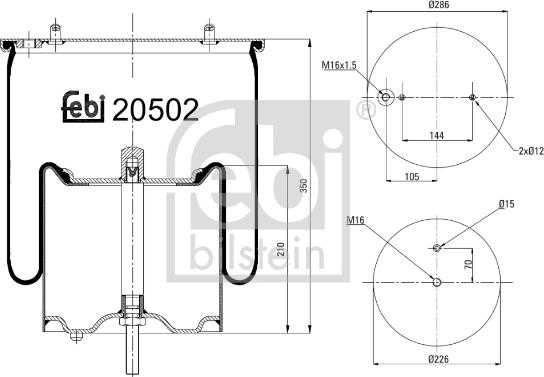 Febi Bilstein 20502 - Pneimoatsperes spilvens, Pneimopiekare ps1.lv