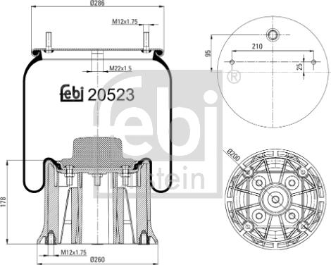 Febi Bilstein 20523 - Pneimoatsperes spilvens, Pneimopiekare ps1.lv