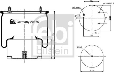 Febi Bilstein 20836 - Pneimoatsperes spilvens, Pneimopiekare ps1.lv