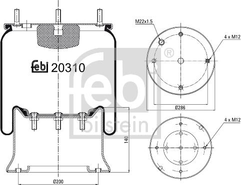 Febi Bilstein 20310 - Pneimoatsperes spilvens, Pneimopiekare ps1.lv