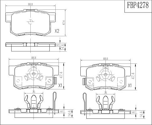 FI.BA FBP4278 - Bremžu uzliku kompl., Disku bremzes ps1.lv