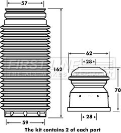 First Line FPK7053 - Putekļu aizsargkomplekts, Amortizators ps1.lv