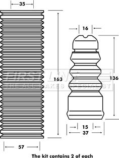 First Line FPK7005 - Putekļu aizsargkomplekts, Amortizators ps1.lv