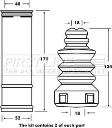 First Line FPK7084 - Putekļu aizsargkomplekts, Amortizators ps1.lv