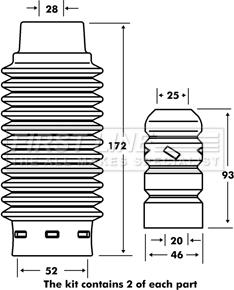First Line FPK7029 - Putekļu aizsargkomplekts, Amortizators ps1.lv