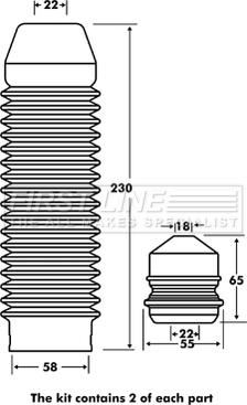 First Line FPK7078 - Putekļu aizsargkomplekts, Amortizators ps1.lv