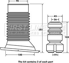 First Line FPK7100 - Putekļu aizsargkomplekts, Amortizators ps1.lv