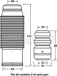 First Line FPK7111 - Putekļu aizsargkomplekts, Amortizators ps1.lv
