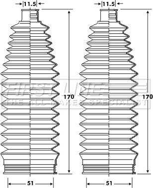 First Line FSG3419 - Putekļusargu komplekts, Stūres iekārta ps1.lv