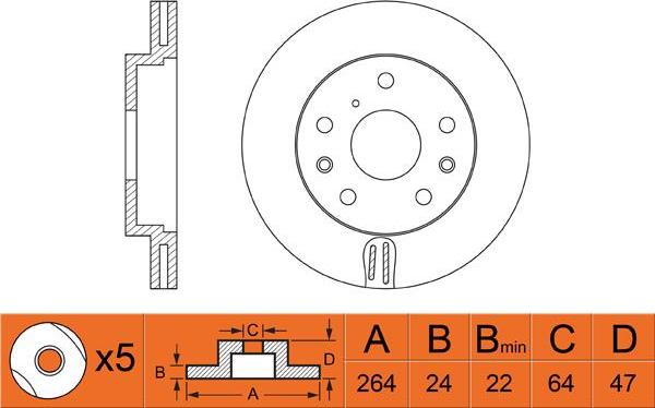 FIT FR0457V - Bremžu diski ps1.lv