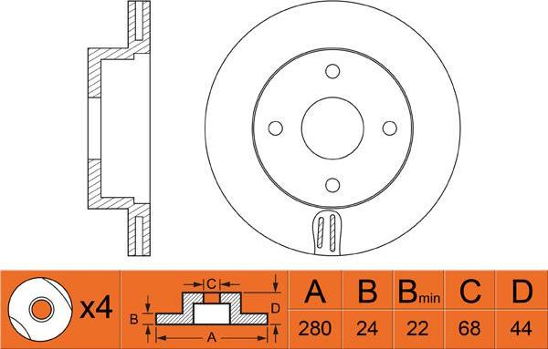 Sangsin Brake SD4238 - Bremžu diski ps1.lv