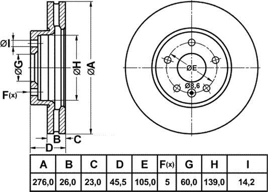 FIT FR0734V - Bremžu diski ps1.lv