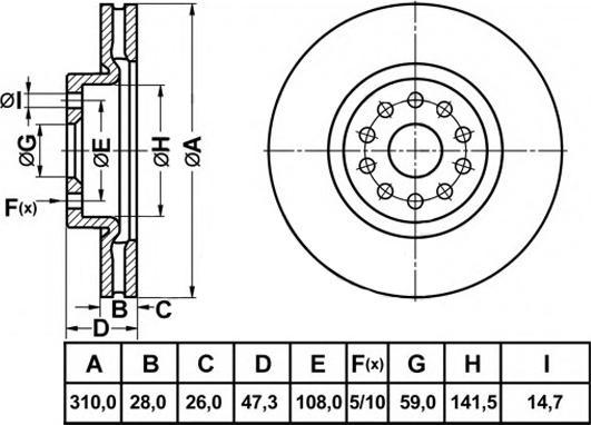 FIT FR1001V - Bremžu diski ps1.lv