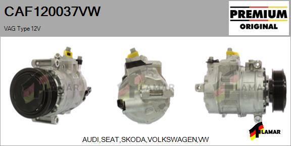 FLAMAR CAF120037VW - Kompresors, Gaisa kond. sistēma ps1.lv