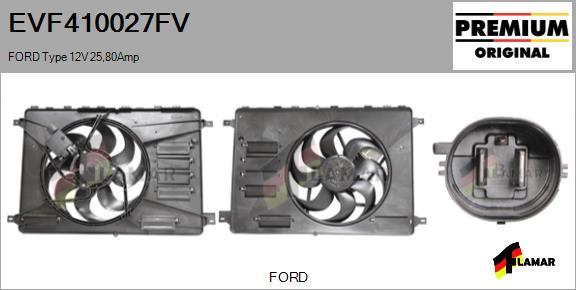 FLAMAR EVF410027FV - Elektromotors, Dzes. sist. radiatora ventilators ps1.lv