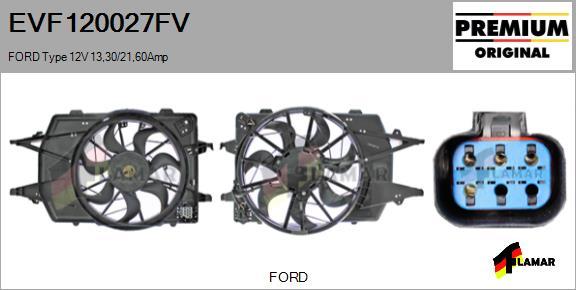 FLAMAR EVF120027FV - Elektromotors, Dzes. sist. radiatora ventilators ps1.lv