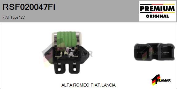 FLAMAR RSF020047FI - Papildus rezistors, Elektromotors-Radiatora ventilators ps1.lv