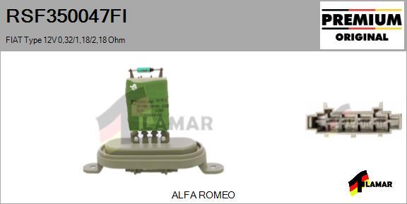 FLAMAR RSF350047FI
 - Rezistors, Salona ventilators ps1.lv