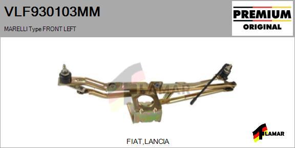 FLAMAR VLF930103MM - Stiklu tīrītāja sviru un stiepņu sistēma ps1.lv
