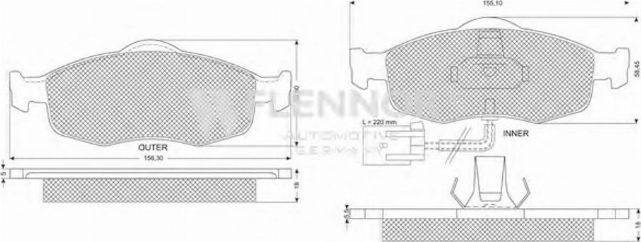 Flennor FB211284 - Bremžu uzliku kompl., Disku bremzes ps1.lv