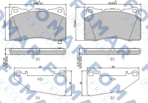 FOMAR Friction FO 999381 - Bremžu uzliku kompl., Disku bremzes ps1.lv