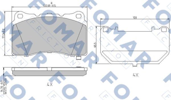 FOMAR Friction FO 996481 - Bremžu uzliku kompl., Disku bremzes ps1.lv