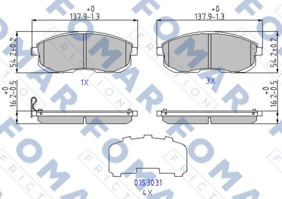 FOMAR Friction FO 969381 - Bremžu uzliku kompl., Disku bremzes ps1.lv