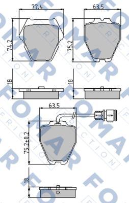 FOMAR Friction FO 905781 - Bremžu uzliku kompl., Disku bremzes ps1.lv