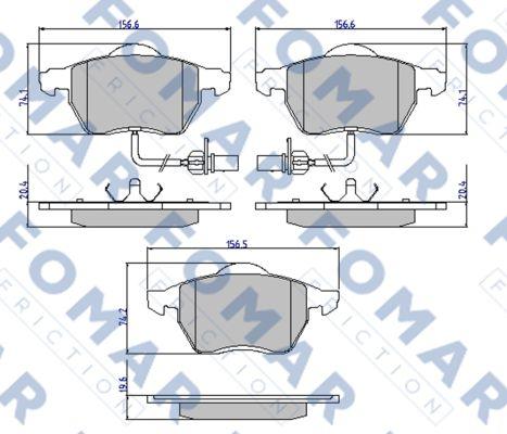 FOMAR Friction FO 906581 - Bremžu uzliku kompl., Disku bremzes ps1.lv