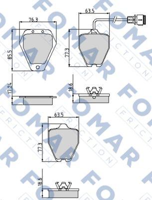 FOMAR Friction FO 900481 - Bremžu uzliku kompl., Disku bremzes ps1.lv