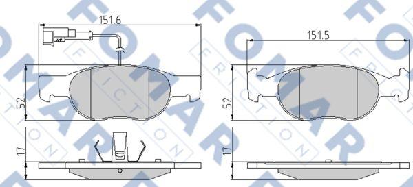 FOMAR Friction FO 901581 - Bremžu uzliku kompl., Disku bremzes ps1.lv