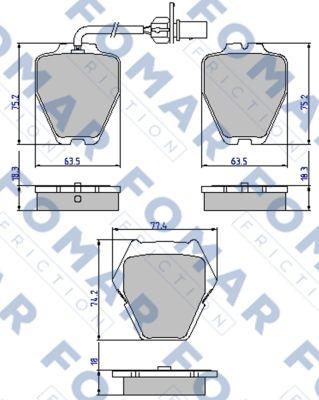 FOMAR Friction FO 903581 - Bremžu uzliku kompl., Disku bremzes ps1.lv