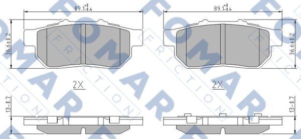 FOMAR Friction FO 902681 - Bremžu uzliku kompl., Disku bremzes ps1.lv