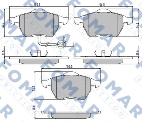 FOMAR Friction FO 907181 - Bremžu uzliku kompl., Disku bremzes ps1.lv