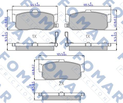 FOMAR Friction FO 916981 - Bremžu uzliku kompl., Disku bremzes ps1.lv