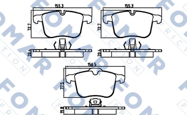 FOMAR Friction FO 910681 - Bremžu uzliku kompl., Disku bremzes ps1.lv