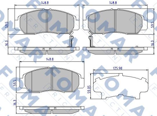 FOMAR Friction FO 910881 - Bremžu uzliku kompl., Disku bremzes ps1.lv