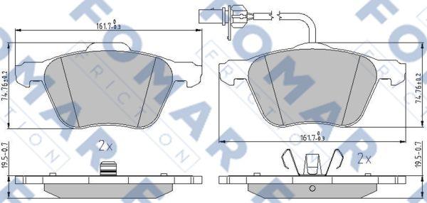 FOMAR Friction FO 911381 - Bremžu uzliku kompl., Disku bremzes ps1.lv