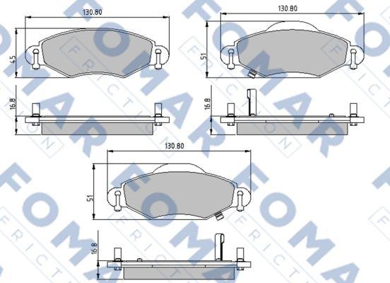 FOMAR Friction FO 913081 - Bremžu uzliku kompl., Disku bremzes ps1.lv