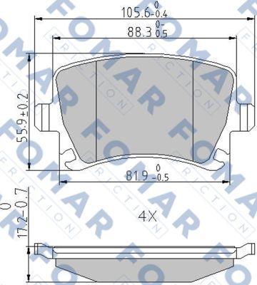 FOMAR Friction FO 912381 - Bremžu uzliku kompl., Disku bremzes ps1.lv