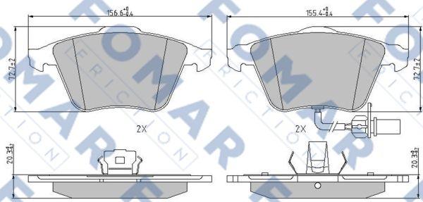 FOMAR Friction FO 912281 - Bremžu uzliku kompl., Disku bremzes ps1.lv