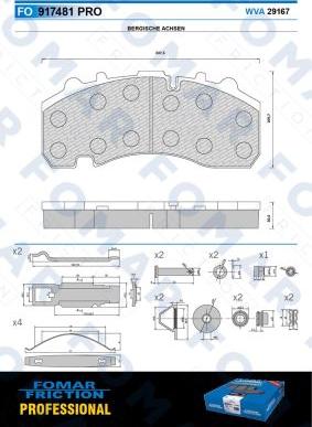 FOMAR Friction FO 917481 - Bremžu uzliku kompl., Disku bremzes ps1.lv