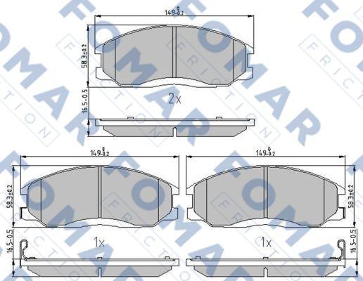 FOMAR Friction FO 934581 - Bremžu uzliku kompl., Disku bremzes ps1.lv