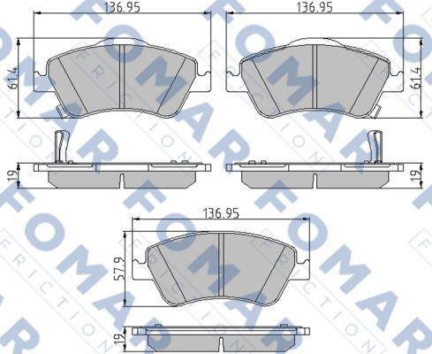 FOMAR Friction FO 936081 - Bremžu uzliku kompl., Disku bremzes ps1.lv