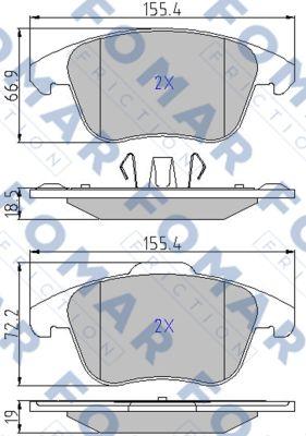 FOMAR Friction FO 930481 - Bremžu uzliku kompl., Disku bremzes ps1.lv