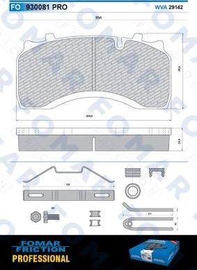 FOMAR Friction FO 930081 - Bremžu uzliku kompl., Disku bremzes ps1.lv