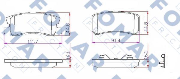 FOMAR Friction FO 931681 - Bremžu uzliku kompl., Disku bremzes ps1.lv