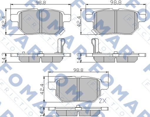 FOMAR Friction FO 933481 - Bremžu uzliku kompl., Disku bremzes ps1.lv