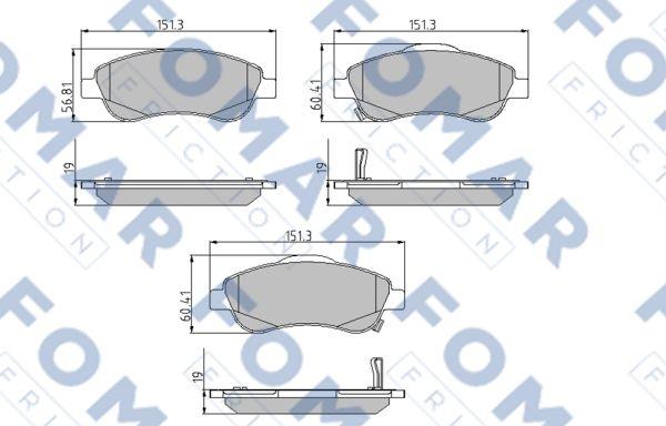 FOMAR Friction FO 933181 - Bremžu uzliku kompl., Disku bremzes ps1.lv